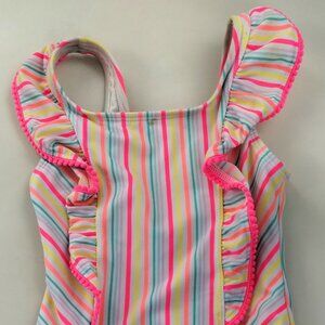 Striped Little Girl Swimsuit Size 6X